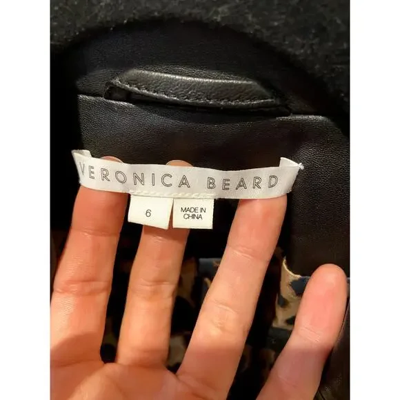 Veronica Beard Nevis Black Leather Cropped Jacket size 6 - Picture 3 of 6